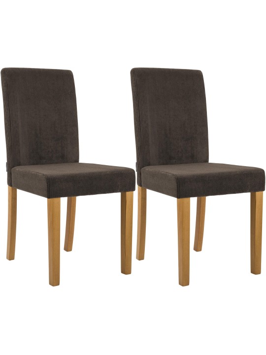 Lot de 2 chaises de salle à manger Ina Cord antique clair, brun