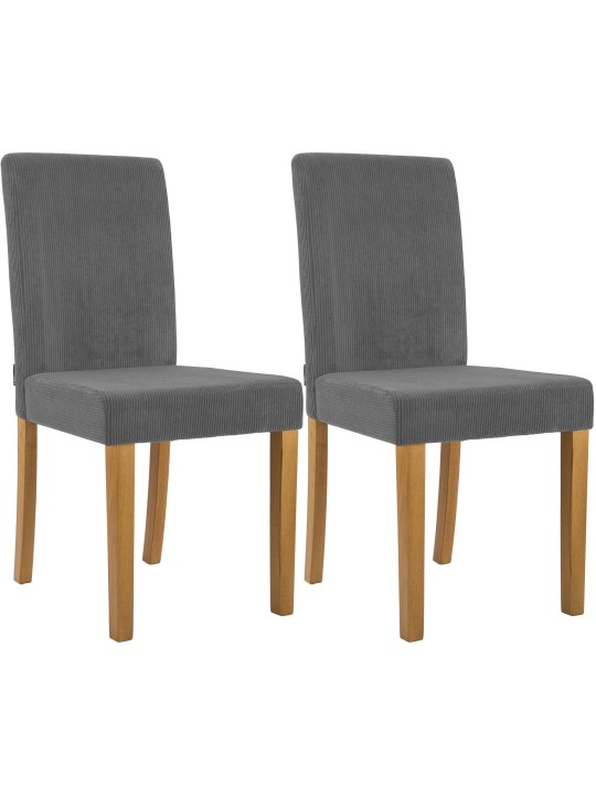 Lot de 2 chaises de salle à manger Ina Cord antique clair, gris