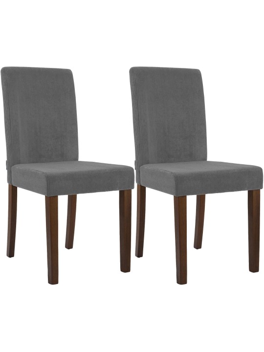 Lot de 2 chaises de salle à manger Ina Cord antique foncé, gris