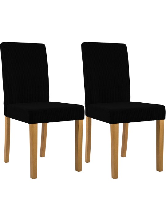 Lot de 2 chaises de salle à manger Ina Cord antique clair, noir