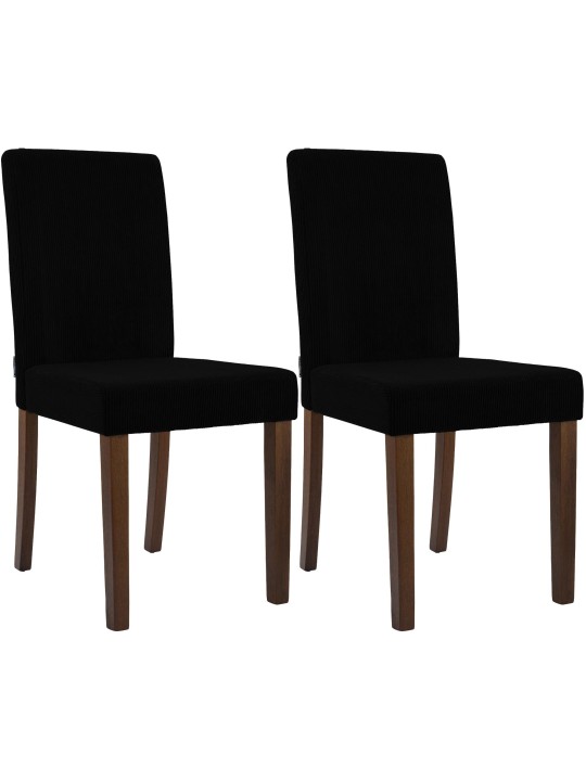 Lot de 2 chaises de salle à manger Ina Cord antique foncé, noir