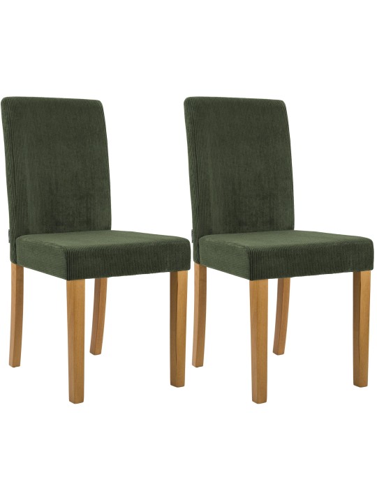 Lot de 2 chaises de salle à manger Ina Cord antique clair, vert