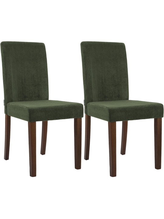Lot de 2 chaises de salle à manger Ina Cord antique foncé, vert