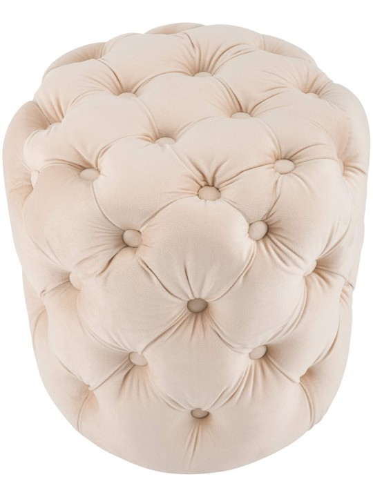 Tabouret Drancy Velours M, crème