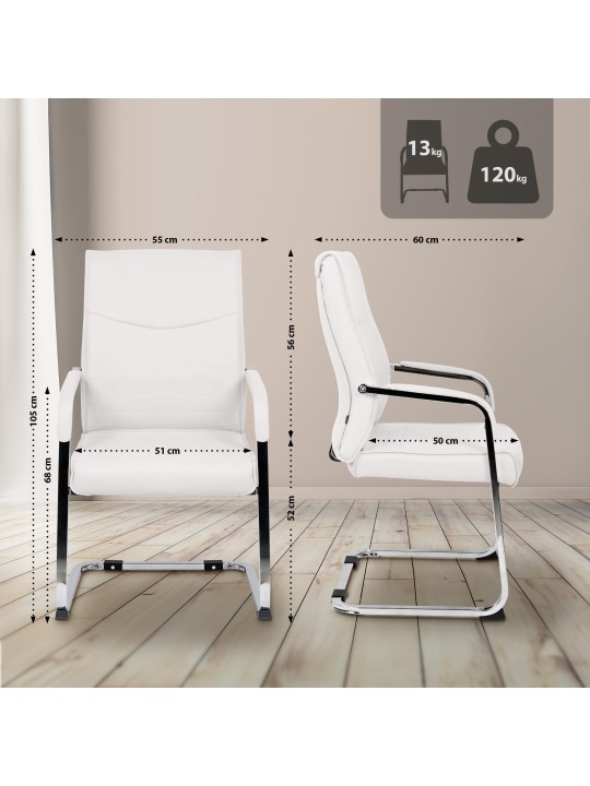 Chaise visiteur Hobart, blanc