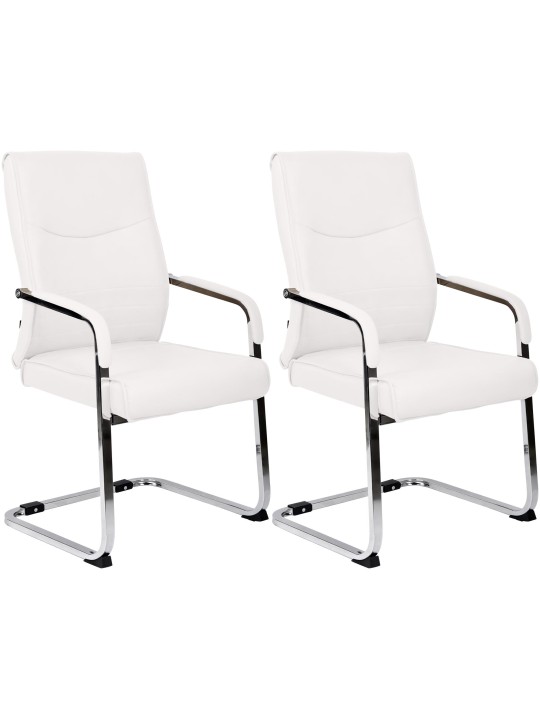 Lot de 2 chaises visiteurs Hobart, blanc Lot de 2 chaises visiteurs Hobart, blanc