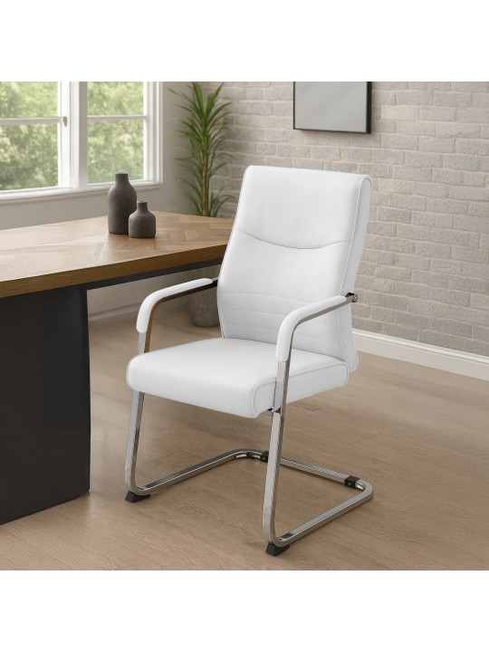 Lot de 2 chaises visiteurs Hobart, blanc Lot de 2 chaises visiteurs Hobart, blanc