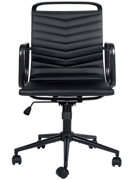 Chaise de bureau Bakers simili cuir, noir