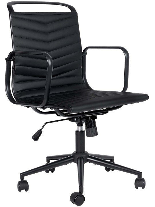 Chaise de bureau Bakers simili cuir, noir