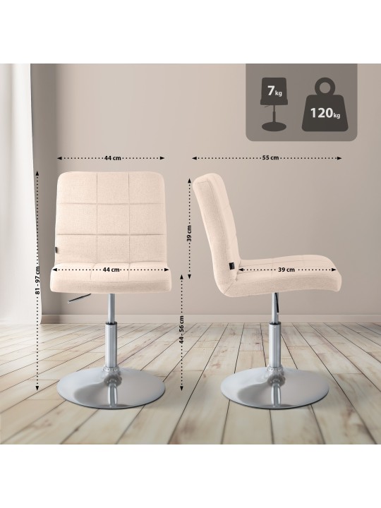 Chaise Ricky en tissu, crème