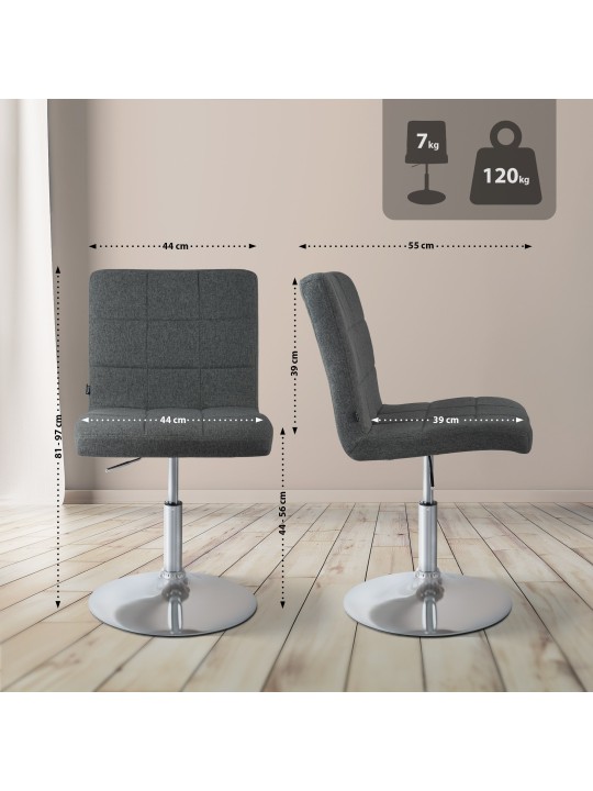 Chaise Ricky en tissu, gris foncé Chaise Ricky en tissu, gris foncé