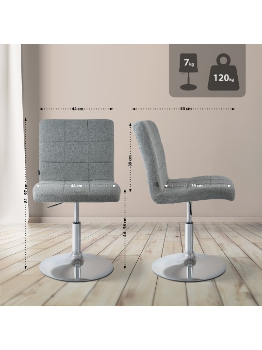 Chaise Ricky en tissu, gris