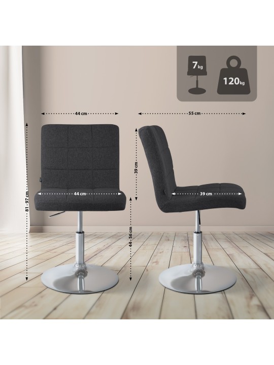 Chaise Ricky en tissu, noir