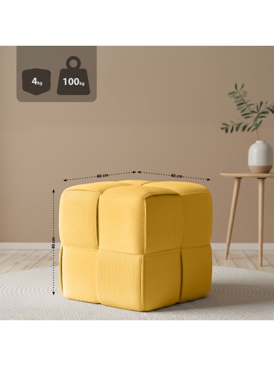 Tabouret Forinta Cord, jaune Tabouret Forinta Cord, jaune