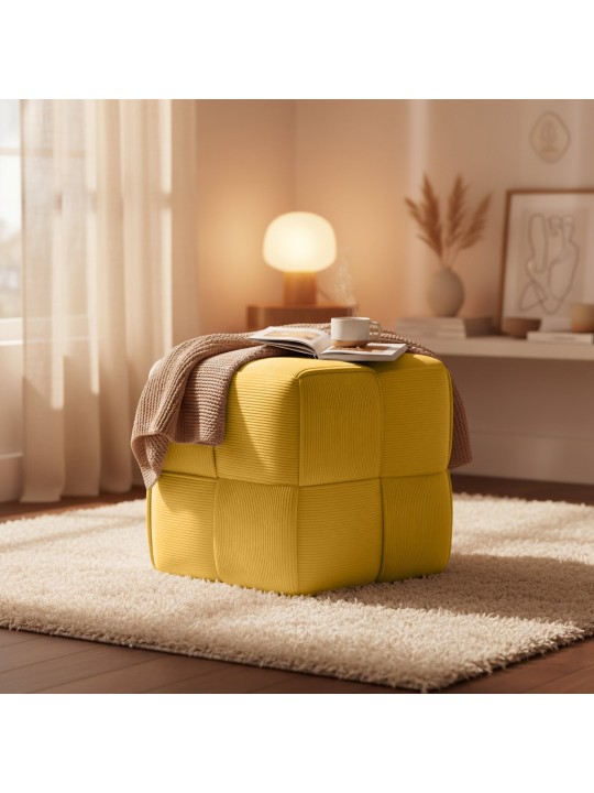 Tabouret Forinta Cord, jaune Tabouret Forinta Cord, jaune