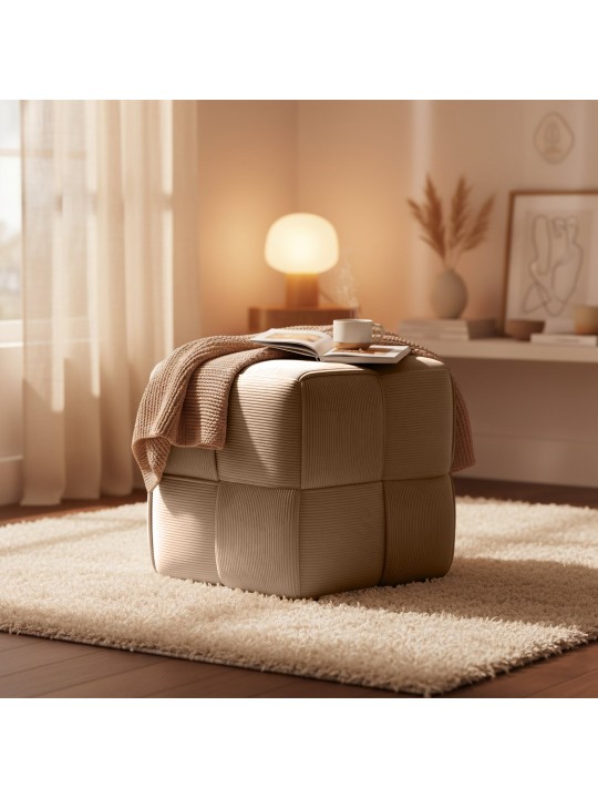 Tabouret Forinta Cord, taupe Tabouret Forinta Cord, taupe
