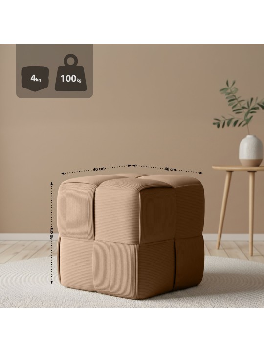 Tabouret Forinta Cord, taupe Tabouret Forinta Cord, taupe