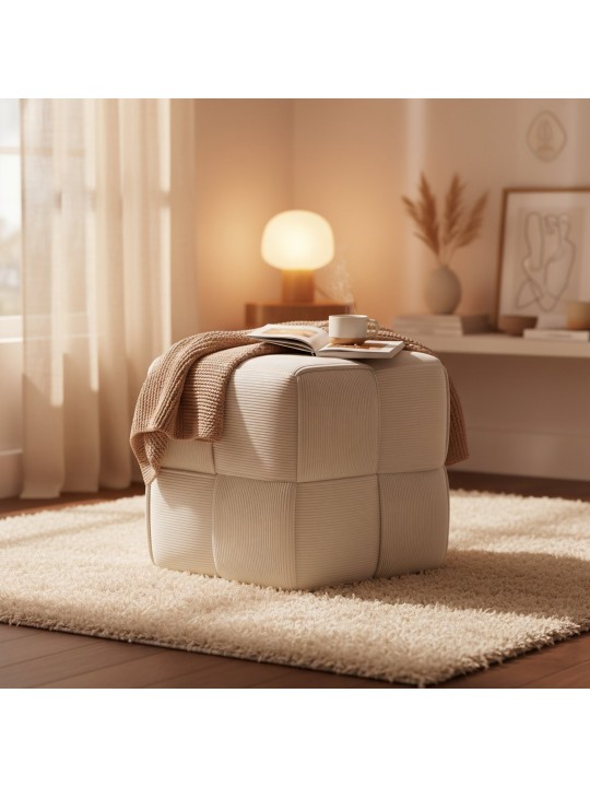 Tabouret Forinta Cord, crème