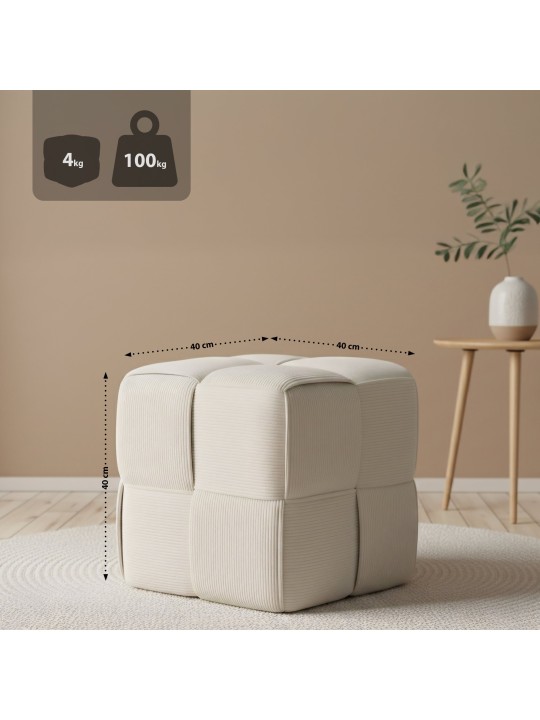 Tabouret Forinta Cord, crème
