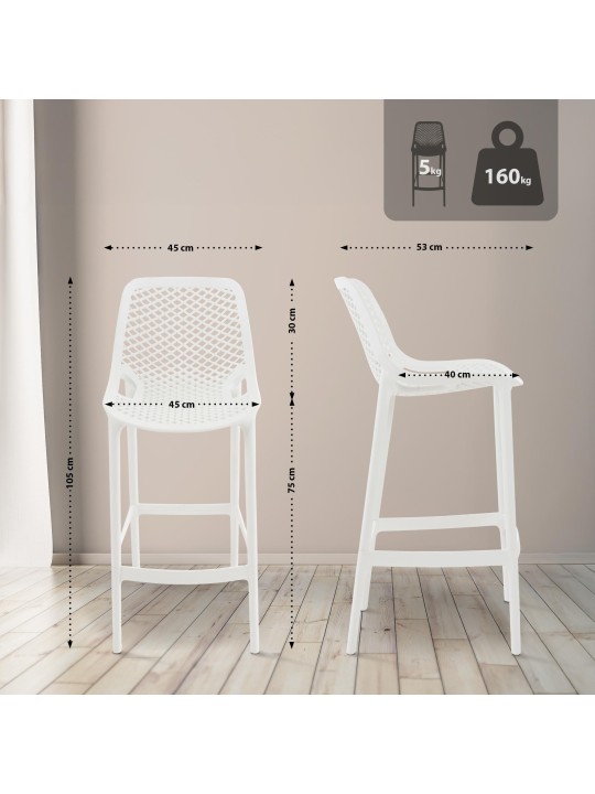 Lot de 2 tabourets de bar Air, blanc Lot de 2 tabourets de bar Air, blanc