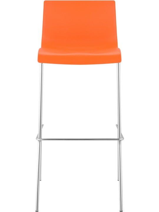 Tabouret de bar Hoover chromé structure 4 pieds, orange