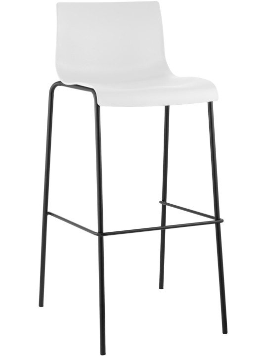 Tabouret de bar Hoover structure 4 pieds, blanc