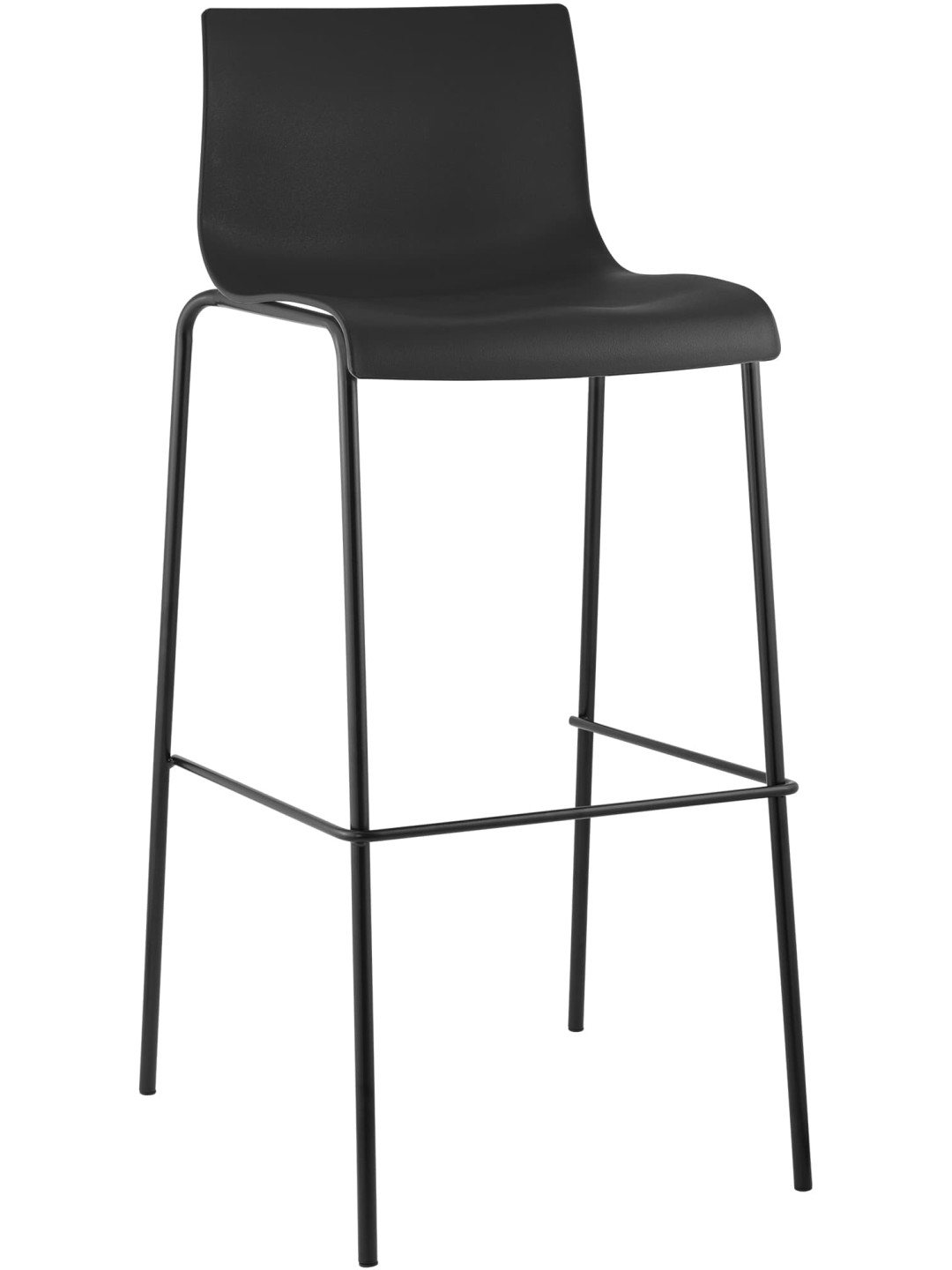 Tabouret de bar Hoover structure 4 pieds, noir