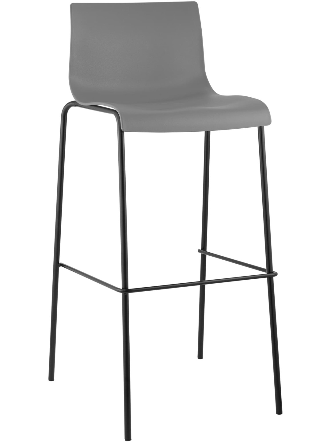 Tabouret de bar Hoover structure 4 pieds, gris
