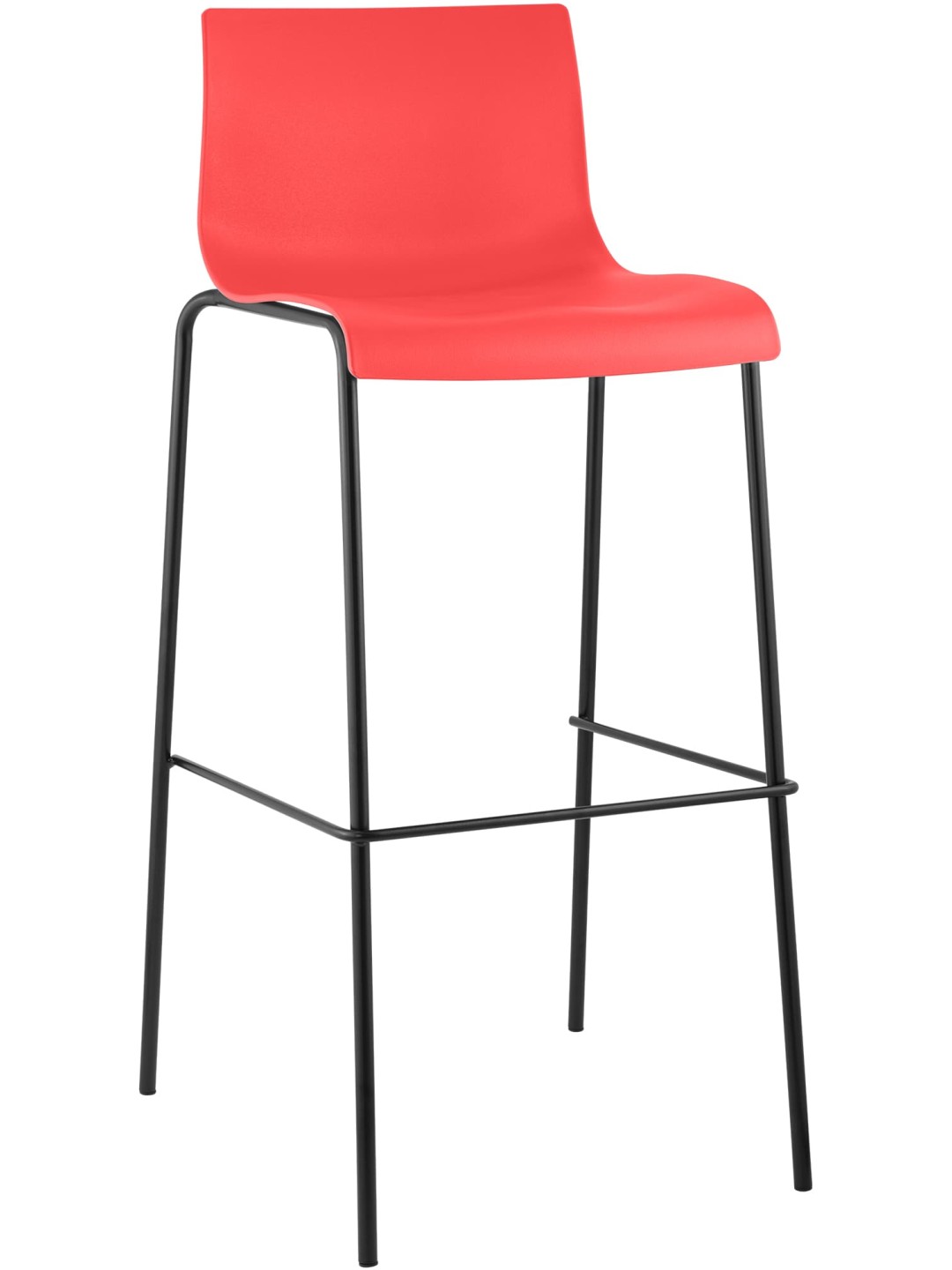 Tabouret de bar Hoover structure 4 pieds, rouge