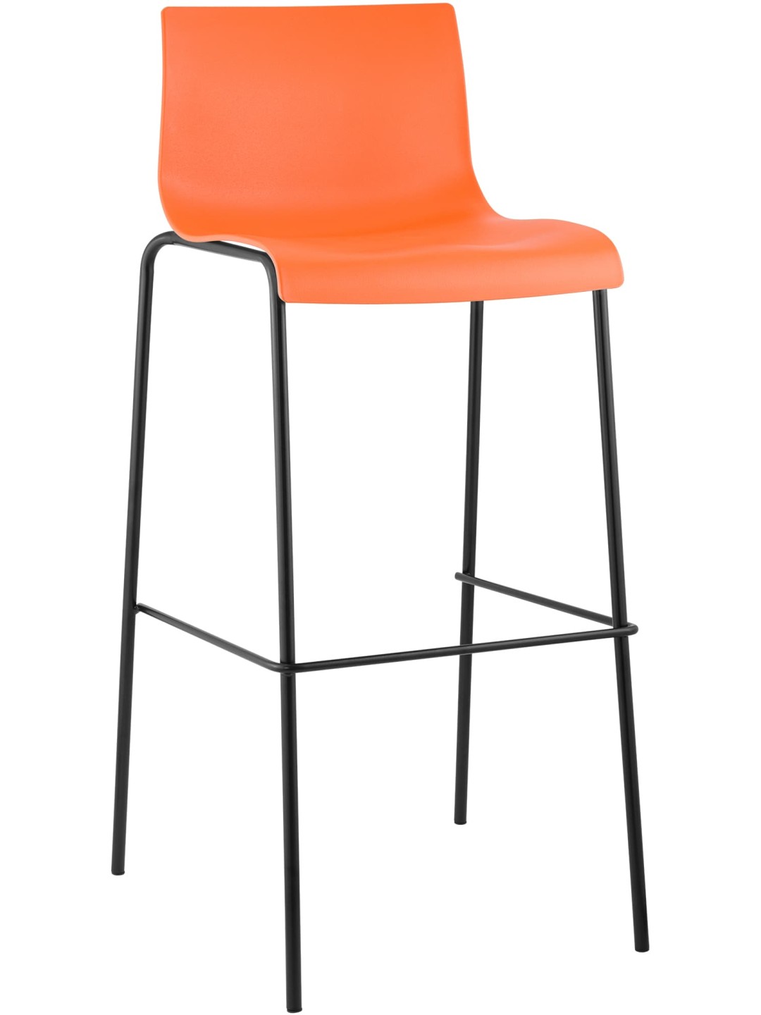 Tabouret de bar Hoover structure 4 pieds, orange