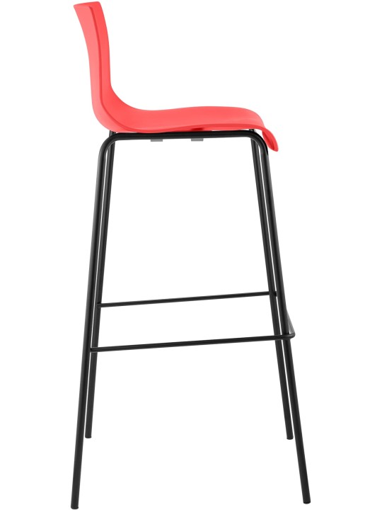 Lot de 2 tabourets de bar Hoover structure 4 pieds en plastique, rouge