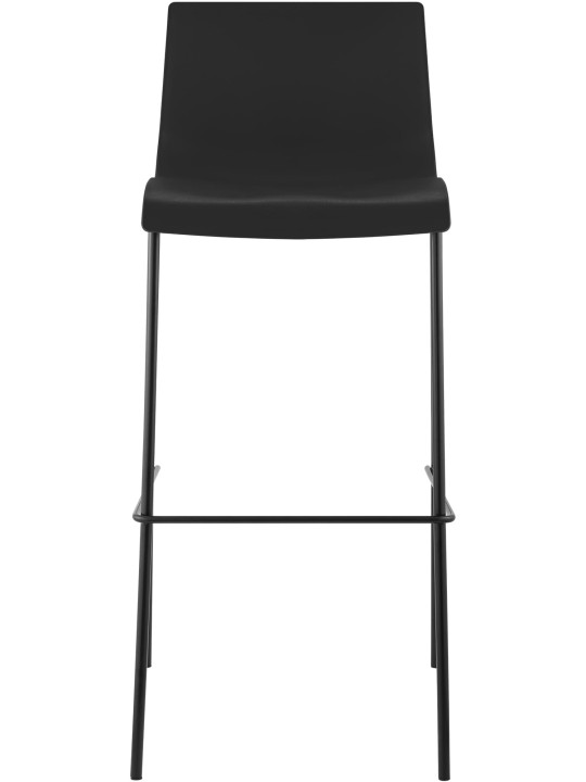 Lot de 2 tabourets de bar Hoover structure 4 pieds en plastique, noir