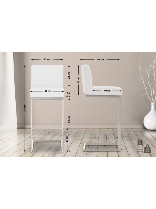 Tabouret de bar Paros, blanc
