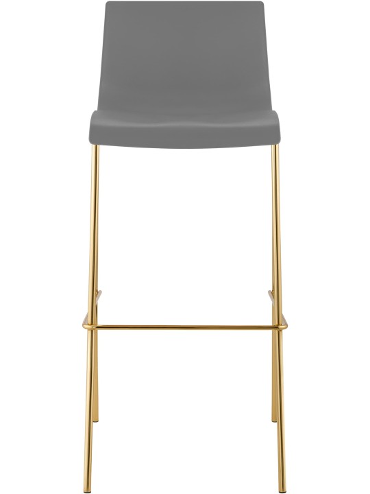 Ensemble de 2 tabourets de bar Hoover plastique 4 pieds doré, gris Ensemble de 2 tabourets de bar Hoover plastique 4 pieds doré, gris