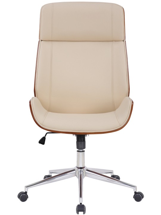 Chaise de bureau Varel simili cuir, noyer/crème Chaise de bureau Varel simili cuir, noyer/crème
