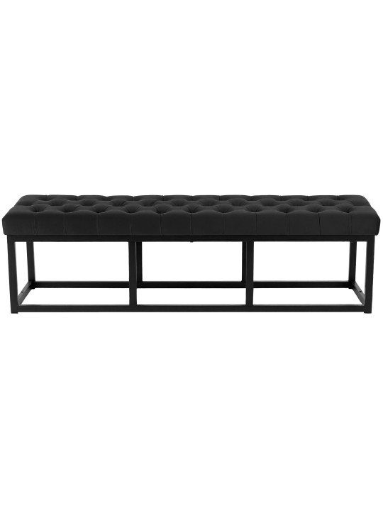 Banc Polson velours 150 cm, noir