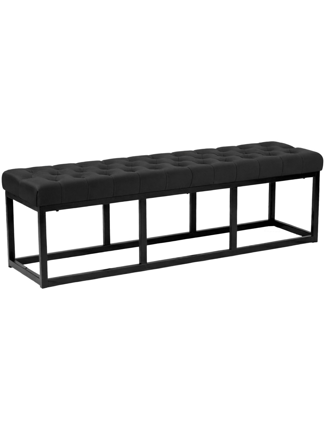 Banc Polson velours 150 cm, noir