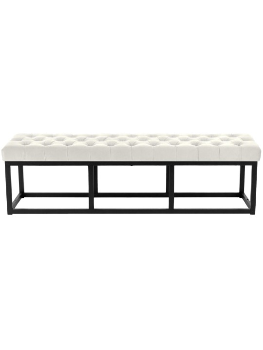 Banc Polson velours 150 cm, crème