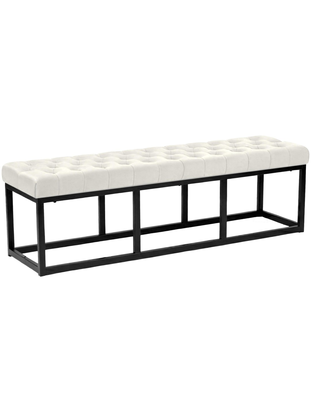 Banc Polson velours 150 cm, crème