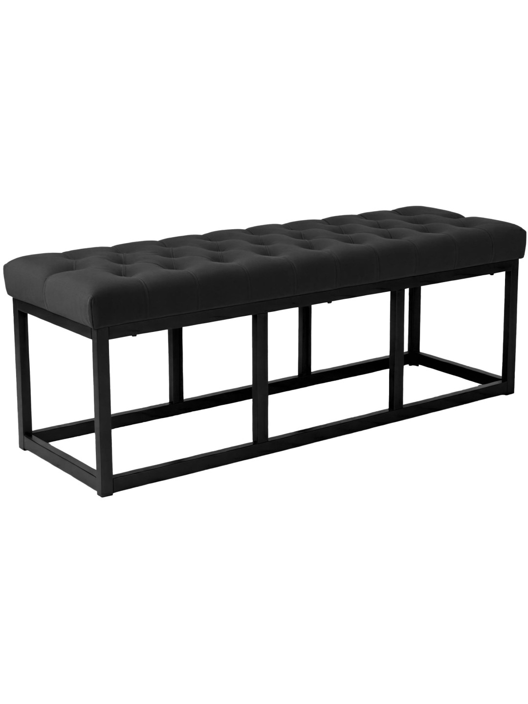 Banc Polson velours 120 cm, noir