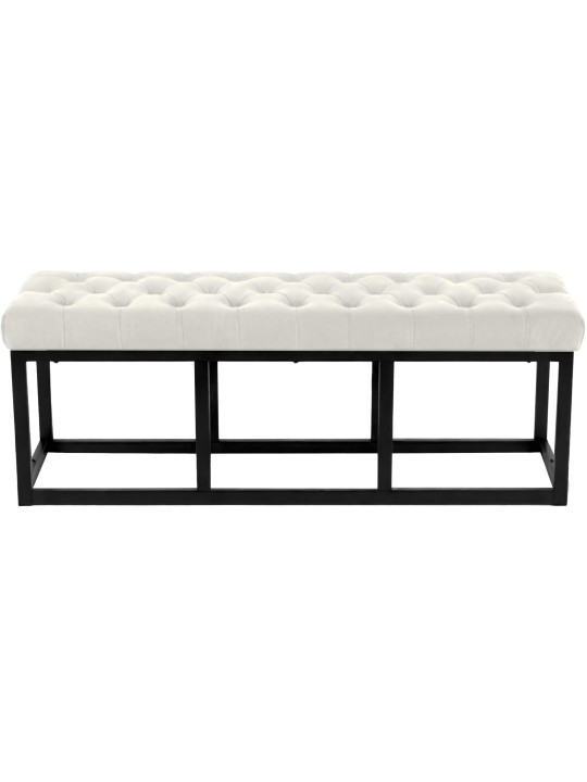 Banc Polson velours 120 cm, crème