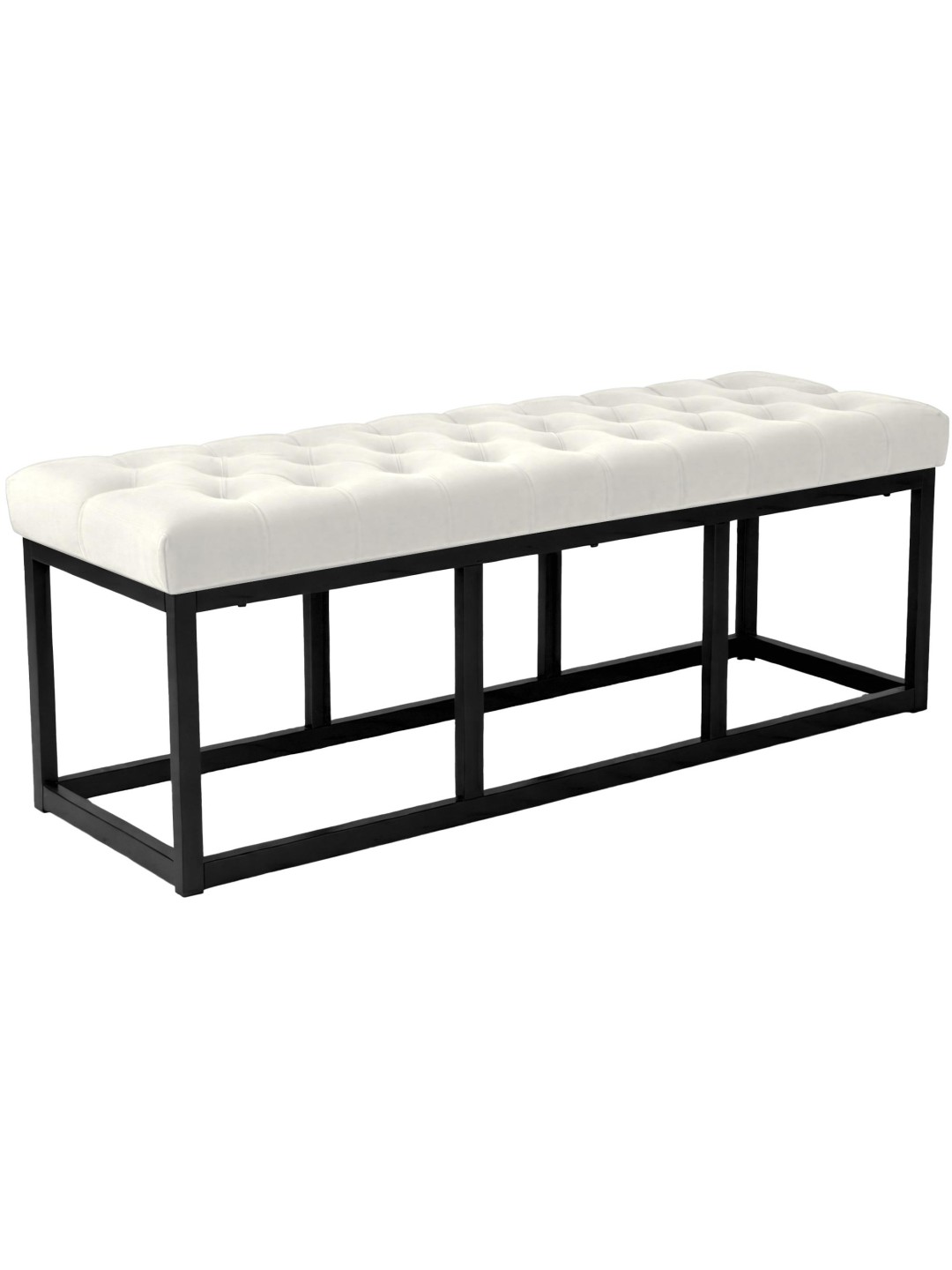 Banc Polson velours 120 cm, crème