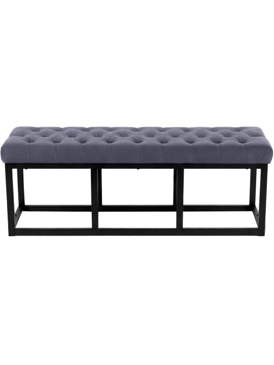 Banc Polson velours 120 cm, gris