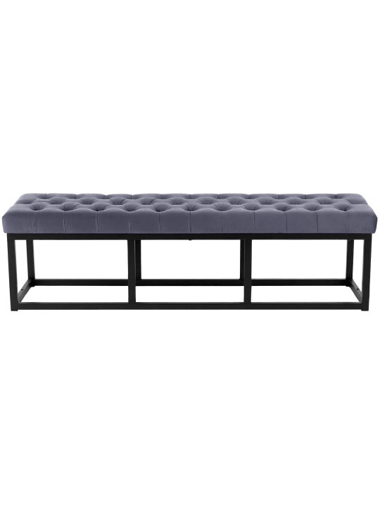 Banc Polson velours 150 cm, gris