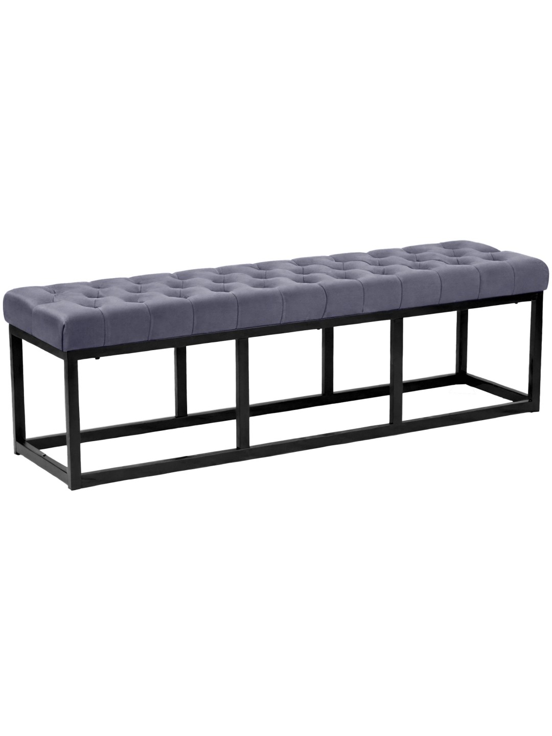 Banc Polson velours 150 cm, gris