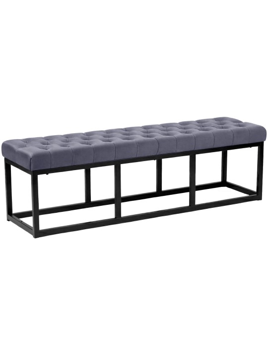 Banc Polson velours 150 cm, gris