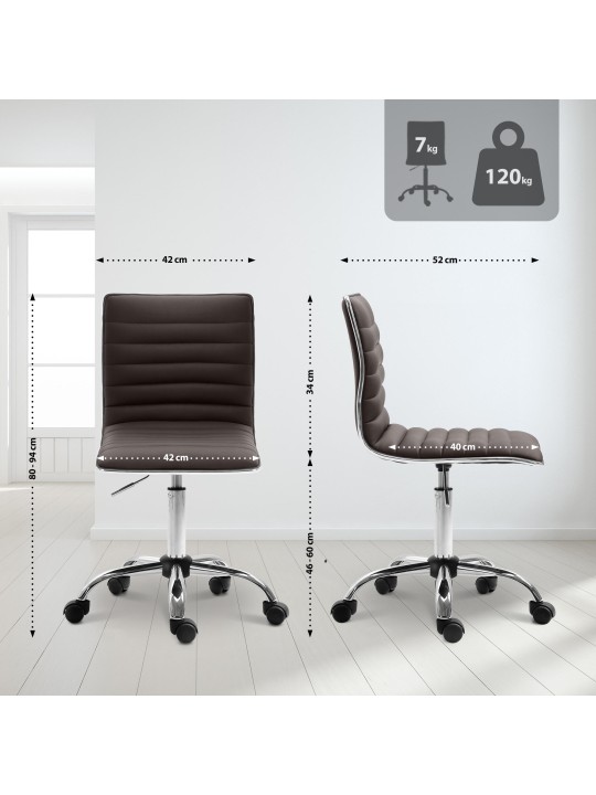 Tabouret de travail Alamosa simili cuir, brun Tabouret de travail Alamosa simili cuir, brun