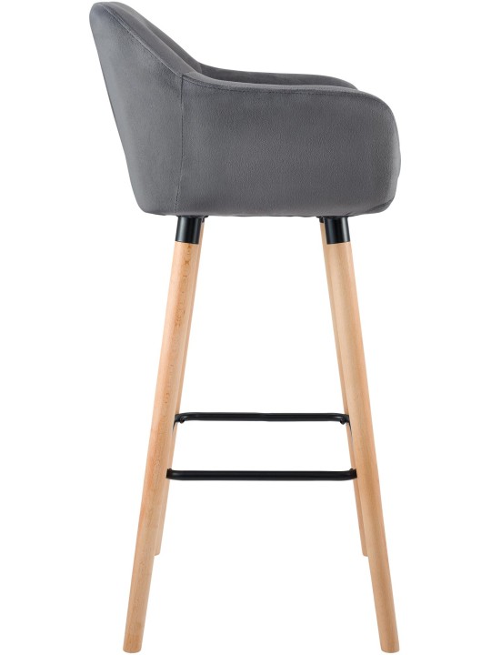 Tabouret de bar Grant velours, gris