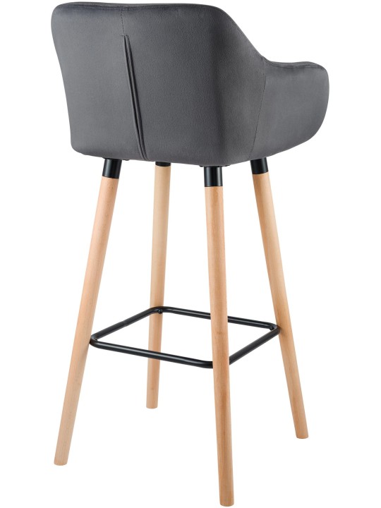 Lot de 2 tabourets de bar Grant velours, gris Lot de 2 tabourets de bar Grant velours, gris