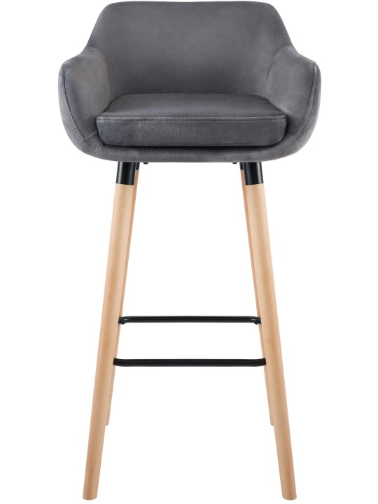 Lot de 2 tabourets de bar Grant velours, gris Lot de 2 tabourets de bar Grant velours, gris